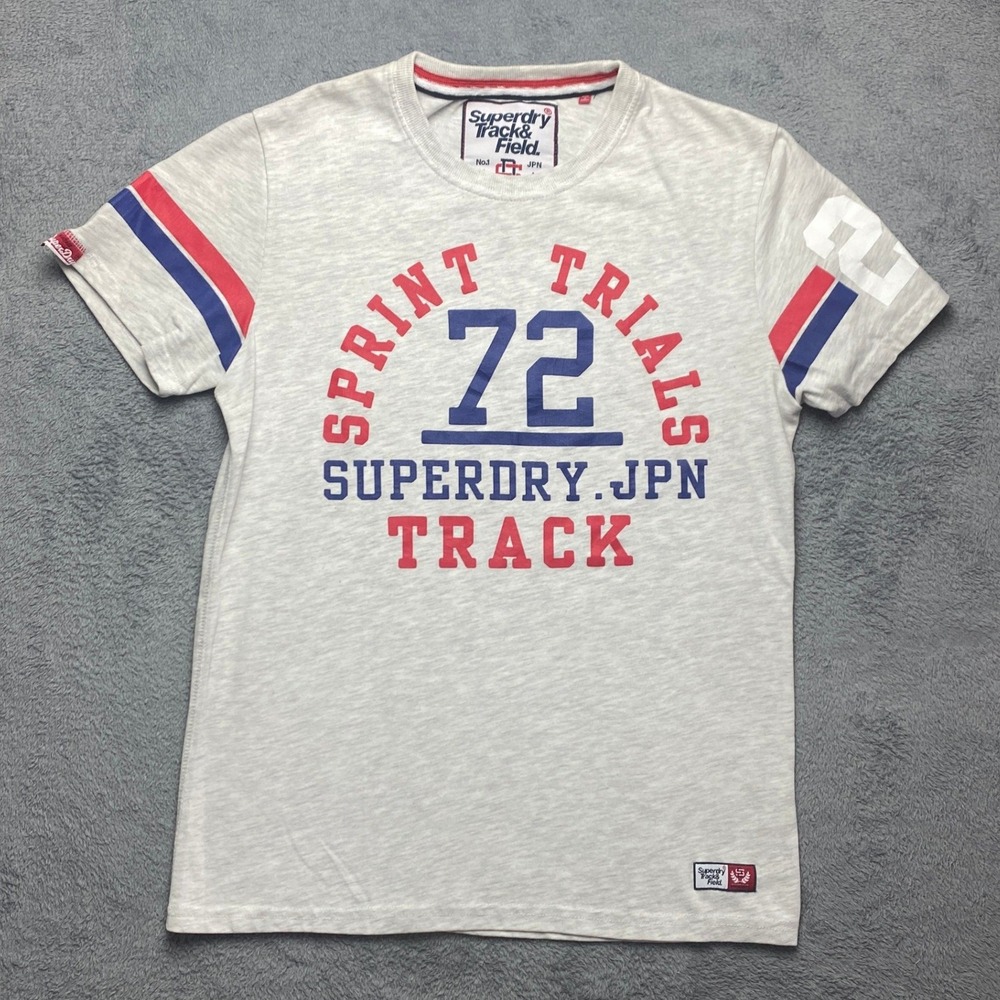 Superdry Tshirt Mens LargeTrack & Field Sprint Trials 72 Graphic Tee Grey